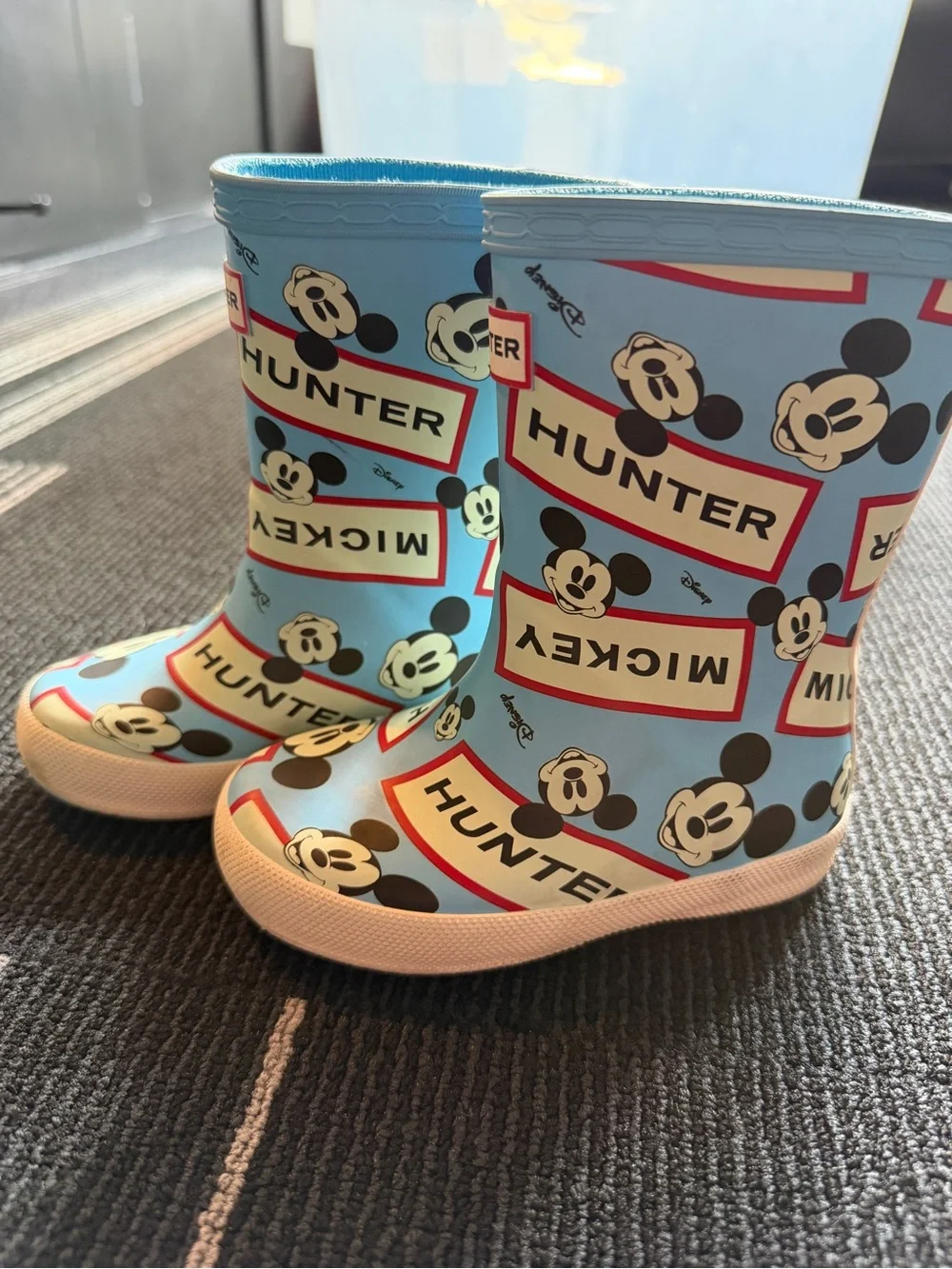 Hunter Light Blue Mickey Mouse Kids Rain Boots: discontinued